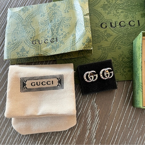 Gucci GG Marmont Crystal Stud Earrings - Picture 8 of 15